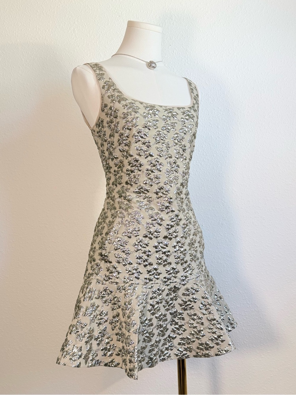 BCBGMAXAZRIA Malaika Mini Dress Gold Glam Party